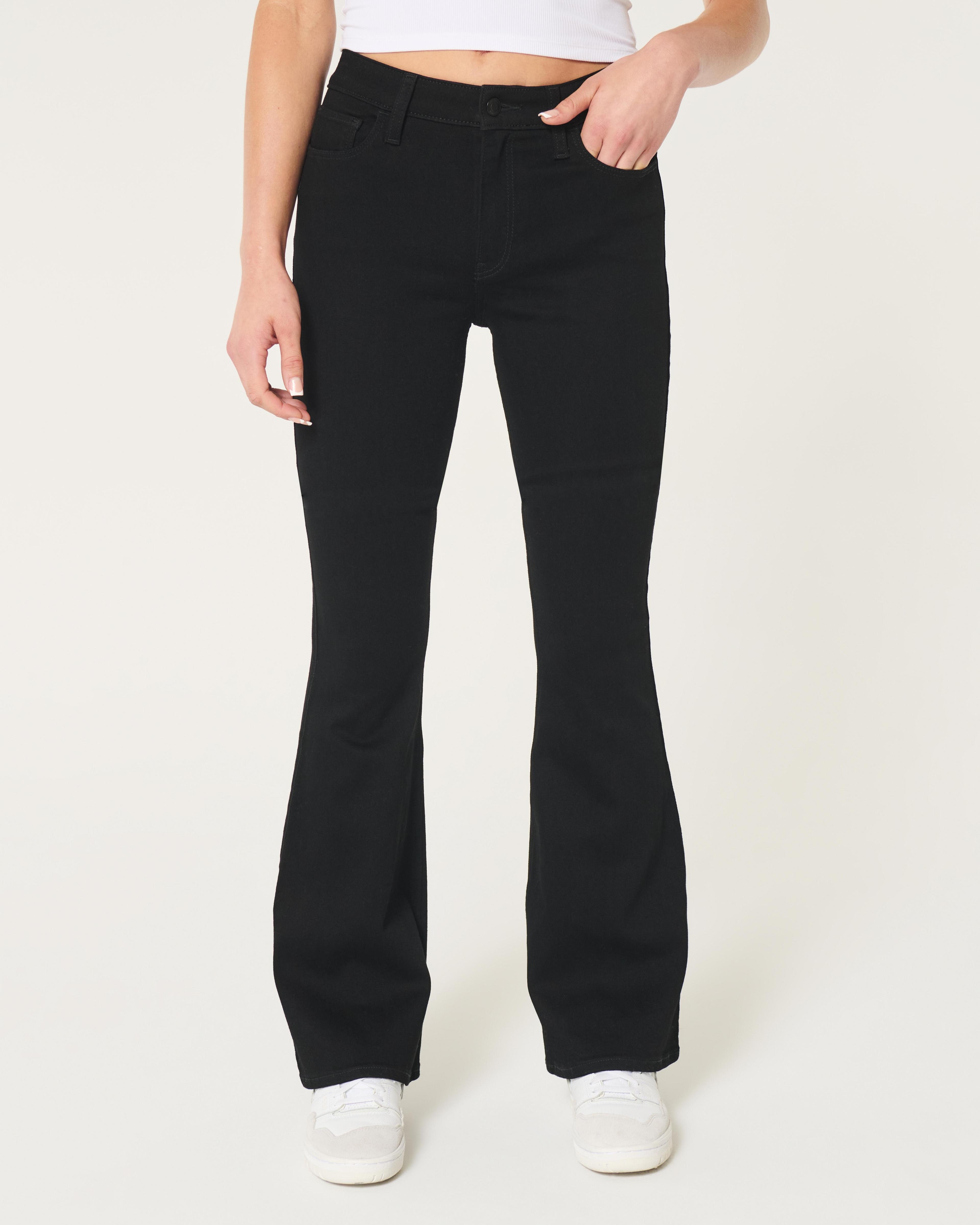 High-Rise Black Flare Jeans Product Image