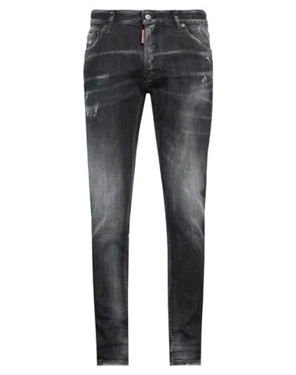 DSQUARED2 Man Jeans Black Size 40 Cotton, Elastomultiester, Elastane, Cow Leather Product Image