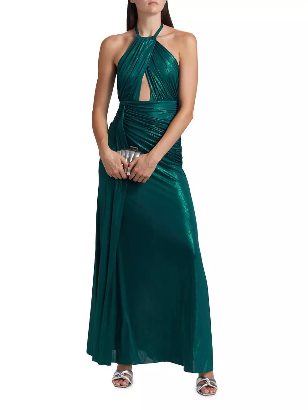 Metallic Jersey Halterneck Gown Product Image