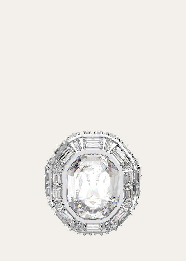 Womens Mesmera Rhodium-Plated & Crystal Octagon Ring Product Image