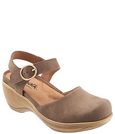 SoftWalk Mabelle Nubuck Suede Ankle Strap Clogs Product Image