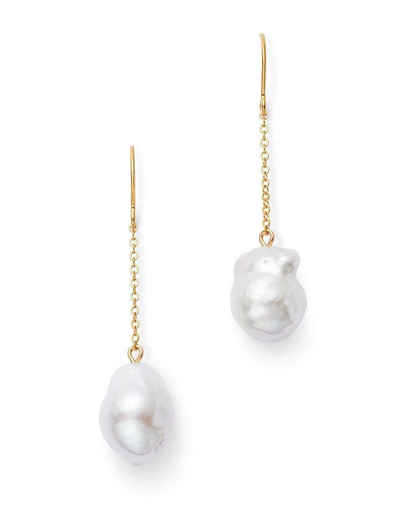 Bloomingdales Baroque Cultured Pearl Drop Earrings in 14K Yellow Gold - 100% Exclusive Product Image