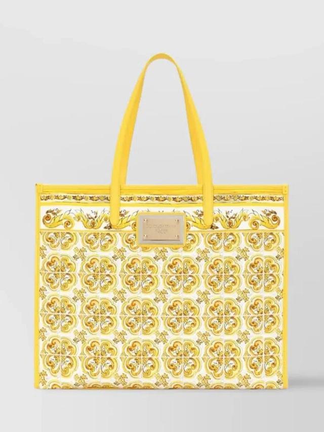 Women's Large Shopping Tote Bag In Yellow,orange Product Image