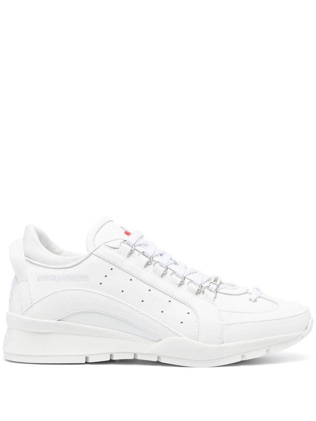 DSQUARED2 Logo Leather Sneakers In White Product Image