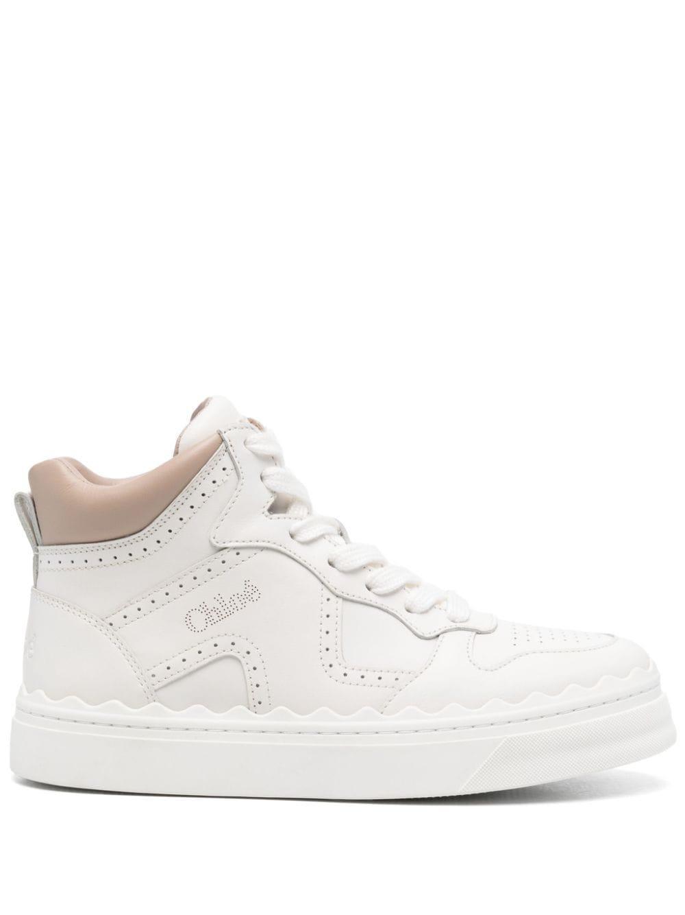 White Lauren Sneakers In 6j4 Light Nude Product Image