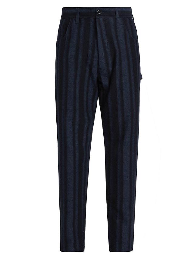 Mens Ticking Stripe Marcella Fleece Carpenter Pants Product Image