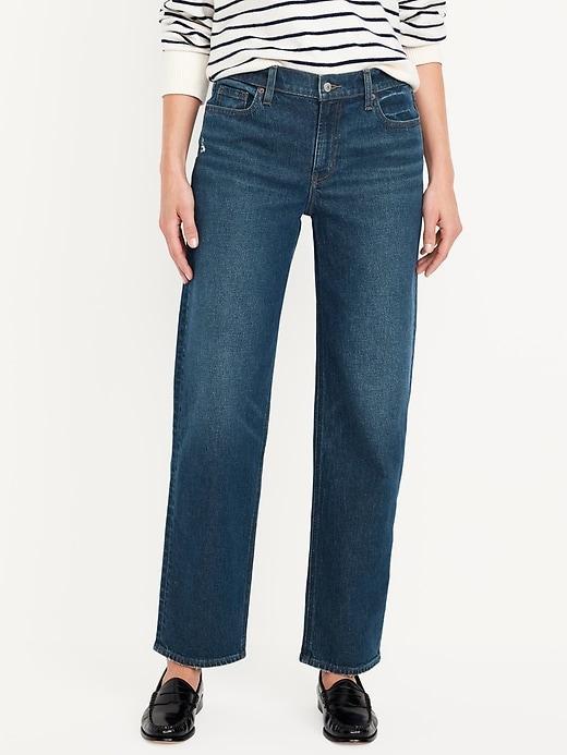 Mid-Rise Boyfriend Ankle Jeans Product Image