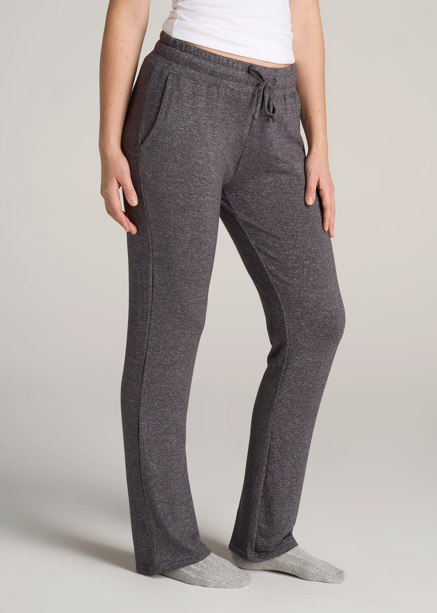 Open-Bottom Cozy PJ Lounge Pants for Tall Women in Charcoal Mix Female Product Image