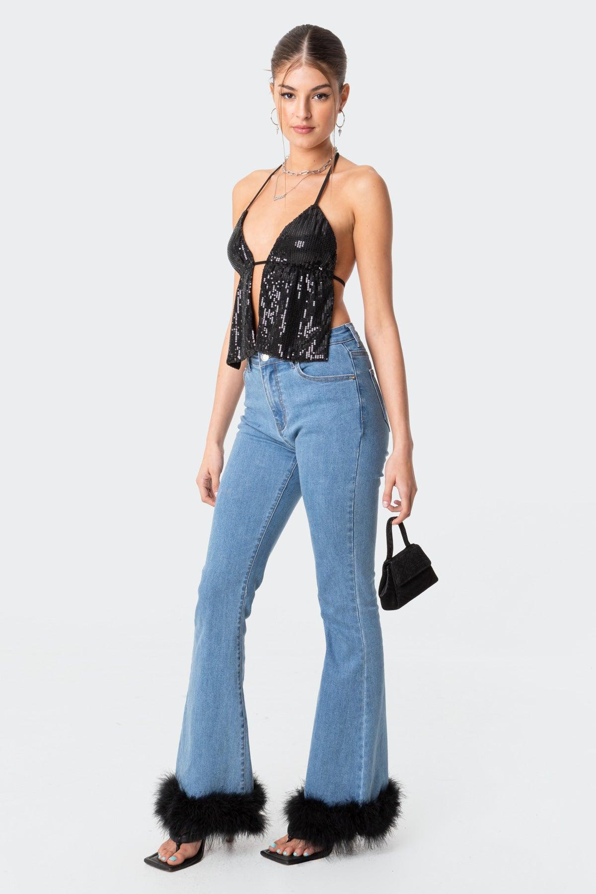 Estelle Open-Back Sequin Top Product Image