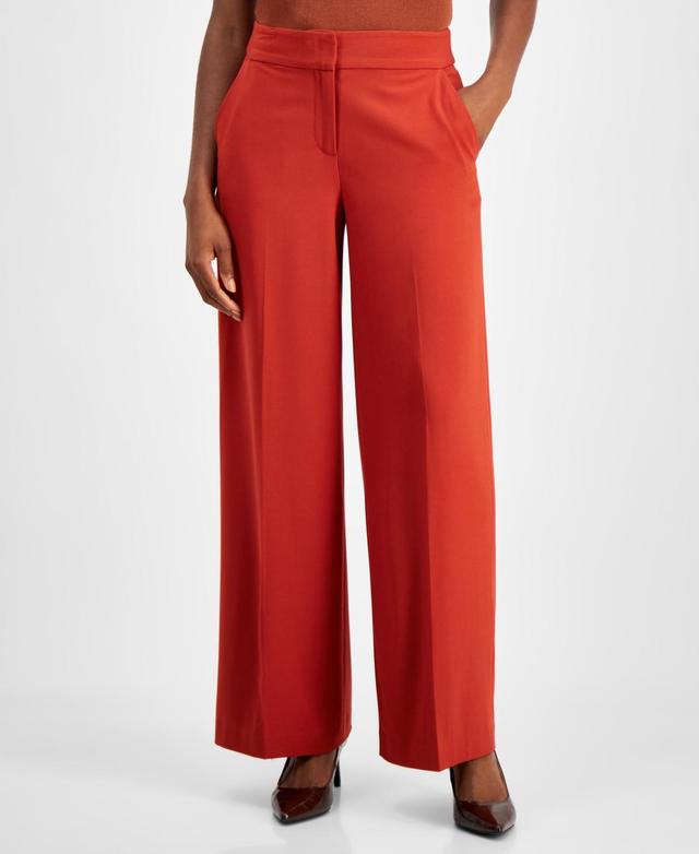 Women's Mid-Rise Wide-Leg Suit Pants Product Image