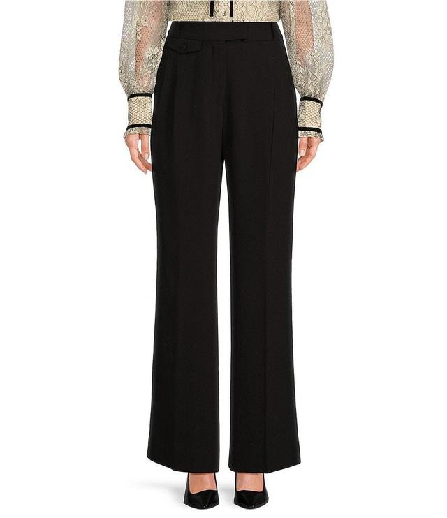 A Loves A Woven Suiting High Rise Coin Pocket Pleated Front Point Hem Pants Product Image