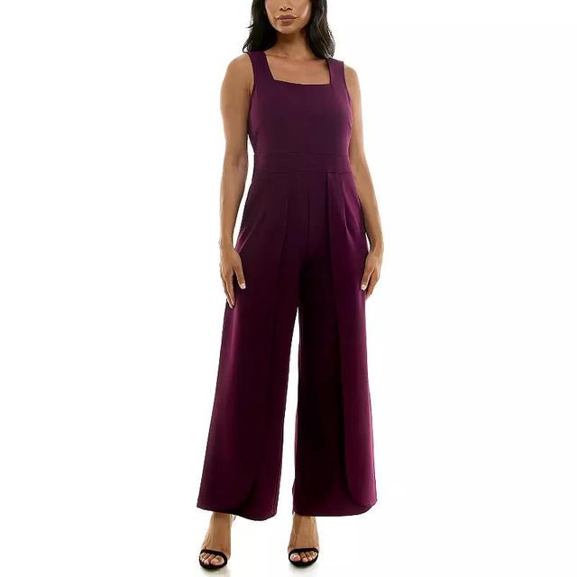 Womens Nina Leonard Squareneck Wide-Leg Jumpsuit Product Image