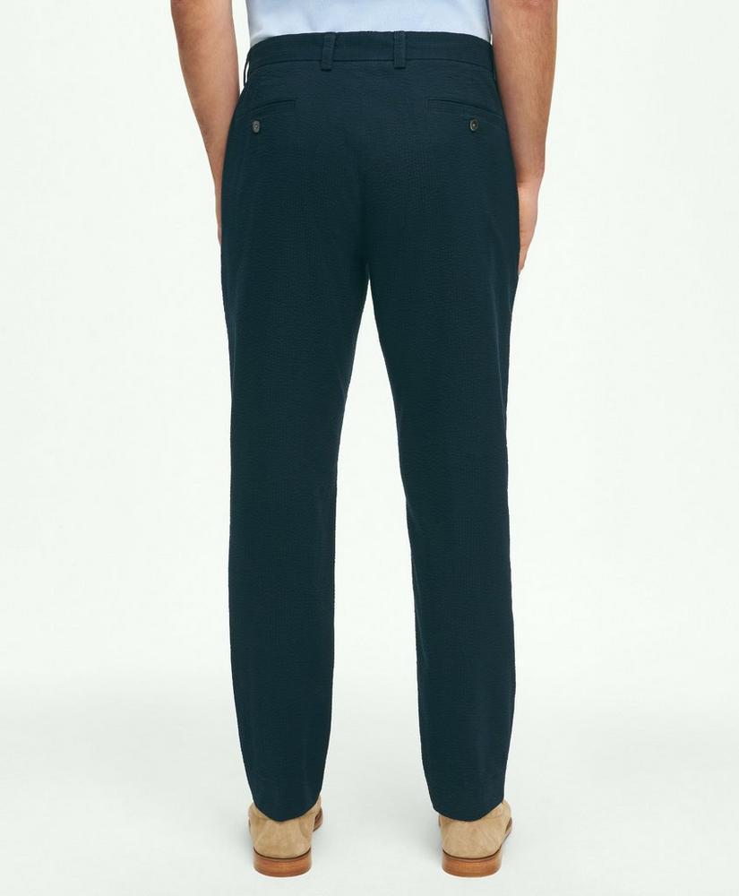 Slim Fit Cotton Seersucker Pants Product Image