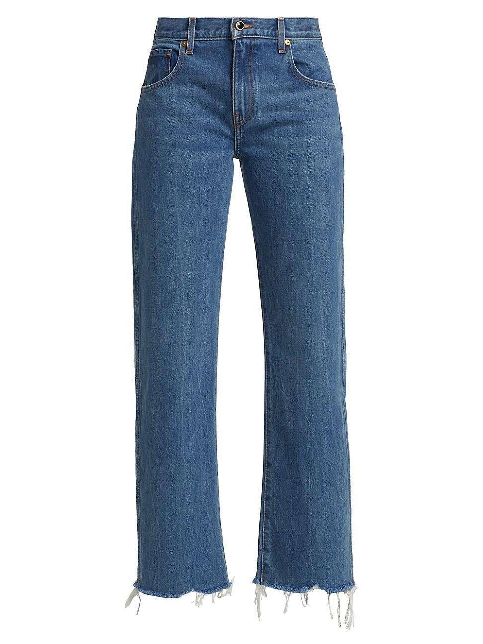 Womens Kerrie Mid-Rise Wide-Leg Jeans Product Image