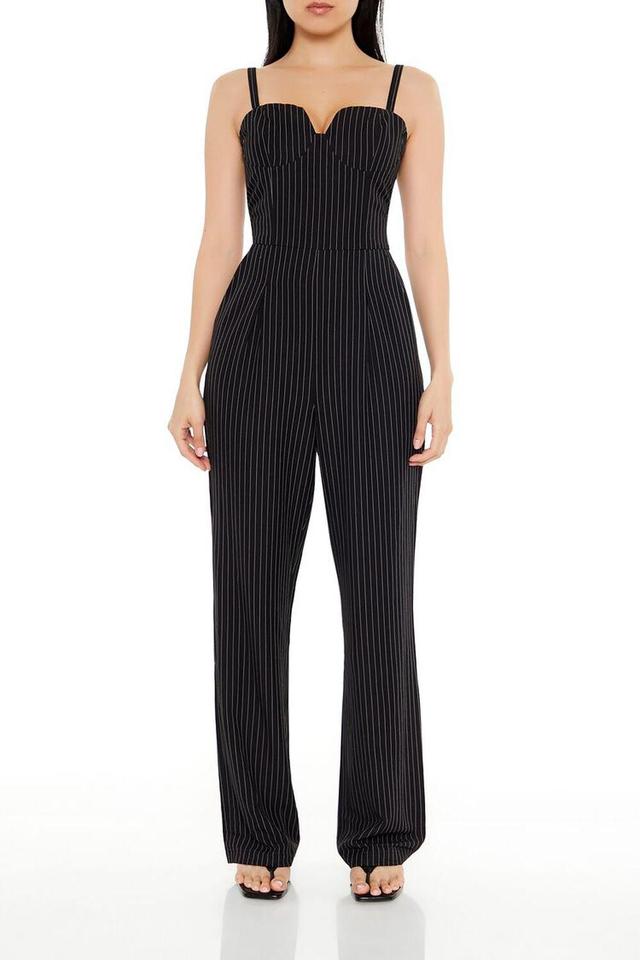 Pinstriped Sweetheart Jumpsuit | Forever 21 Product Image