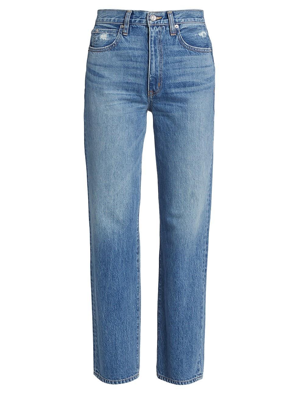 Womens London High-Rise Straight Leg Jeans product image