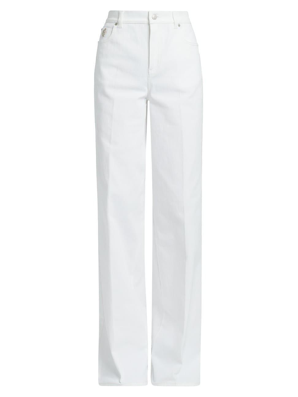 Womens Straight-Leg Denim Trousers Product Image