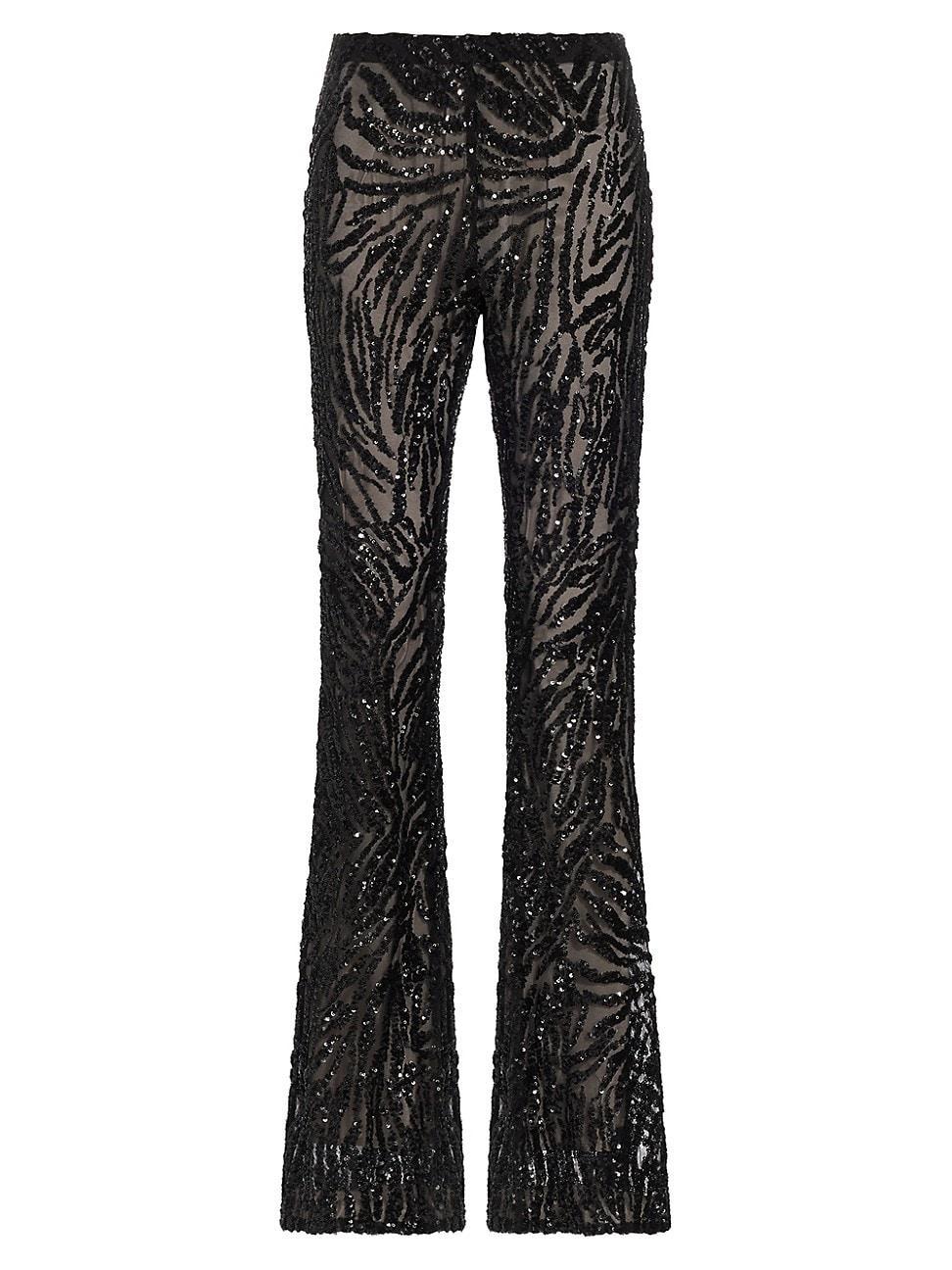 Womens Honor Sequined Zebra Flare Pants product image