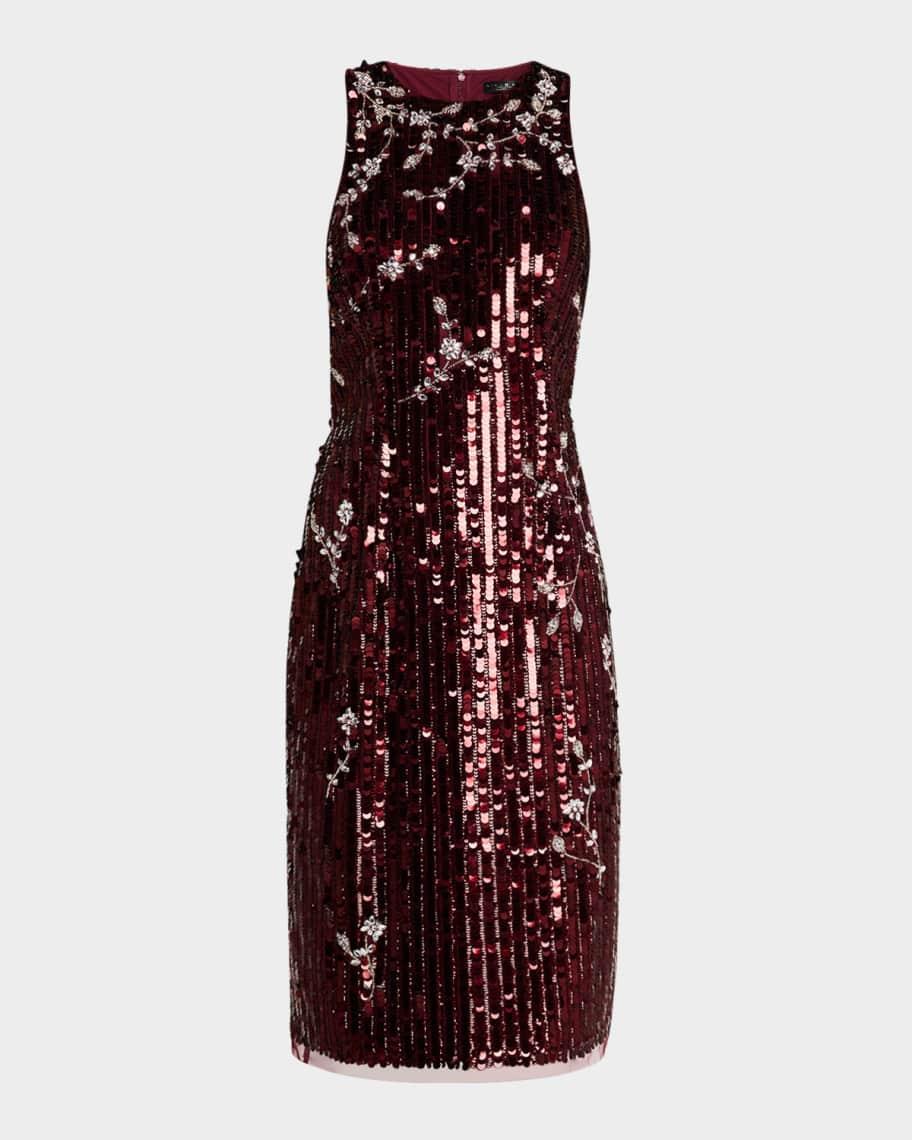 Floral Beaded Sequin Midi Dress product image