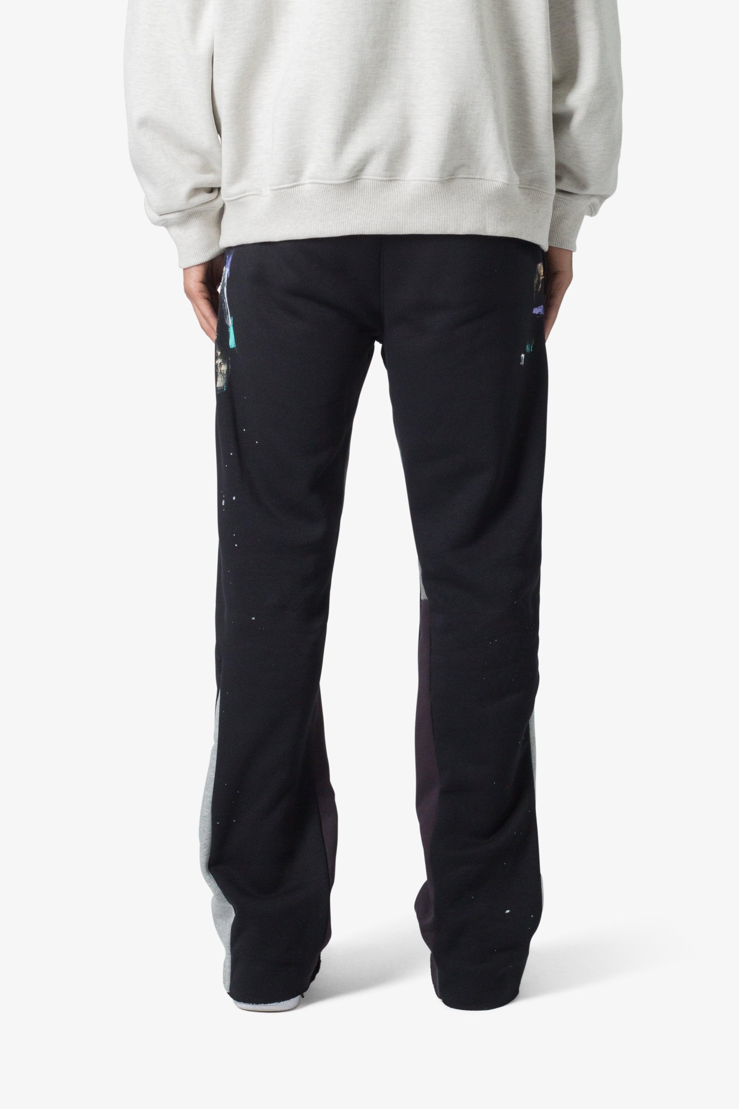 Contrast Bootcut Sweatpants - Black Product Image