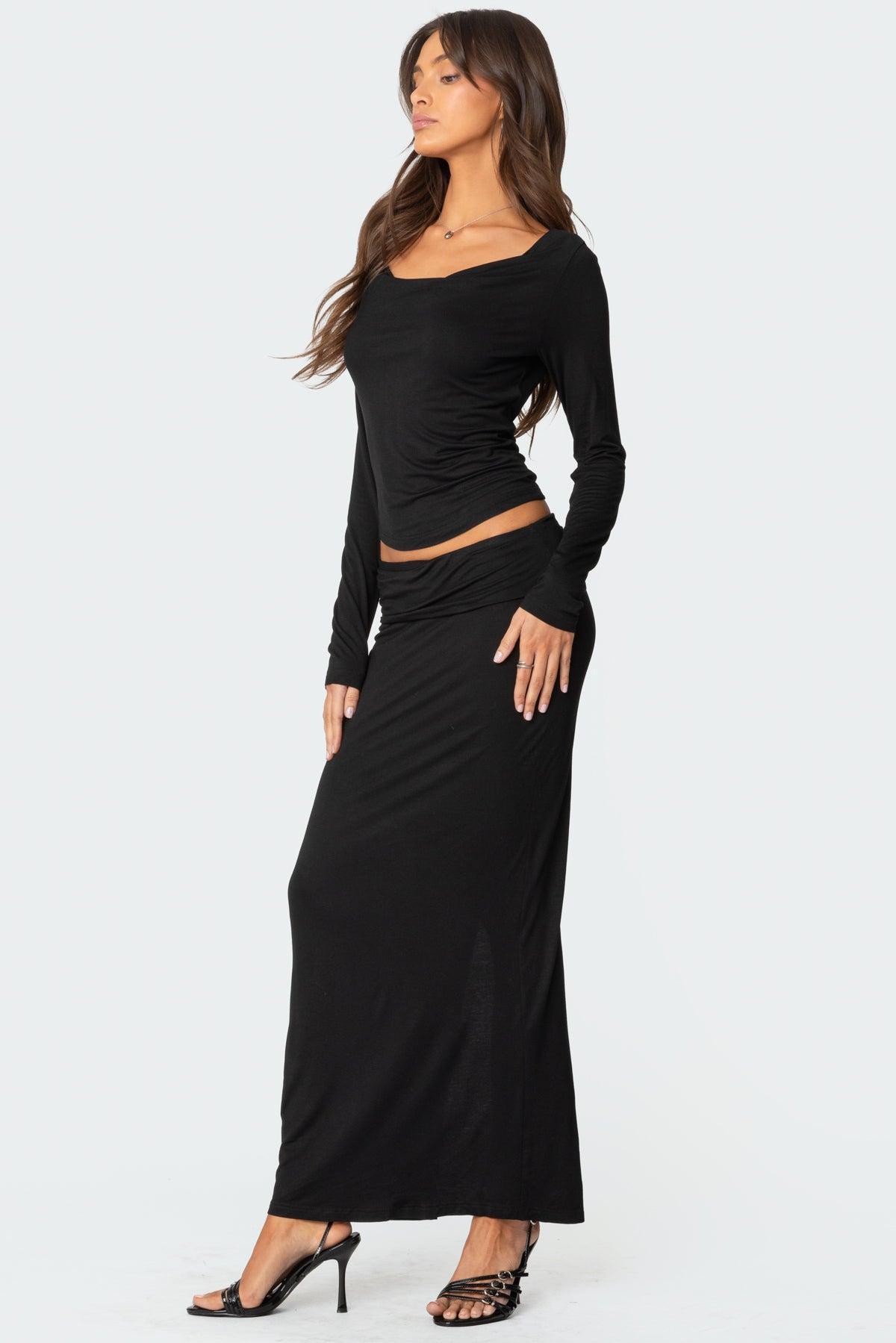 Johanna Fold Over Maxi Skirt Product Image