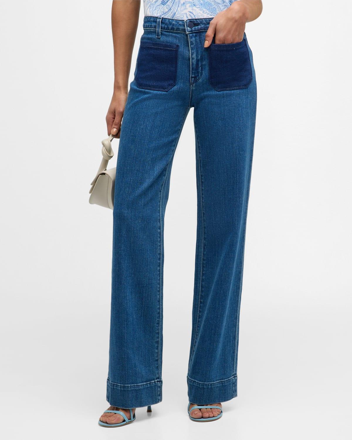 Womens Nolan Stretch Wide-Leg Jeans Product Image