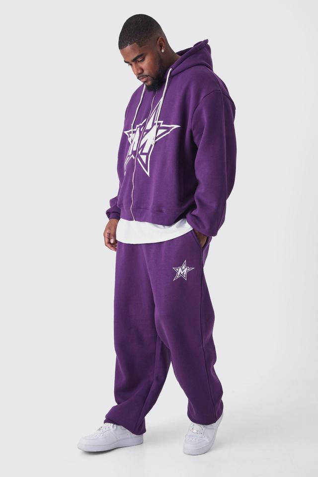 Plus Oversized Boxy Official Hoodie & Relaxed Sweatpants Tracksuit | boohooMAN USA Product Image