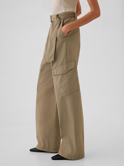 High Rise Cargo Baggy Trousers Product Image