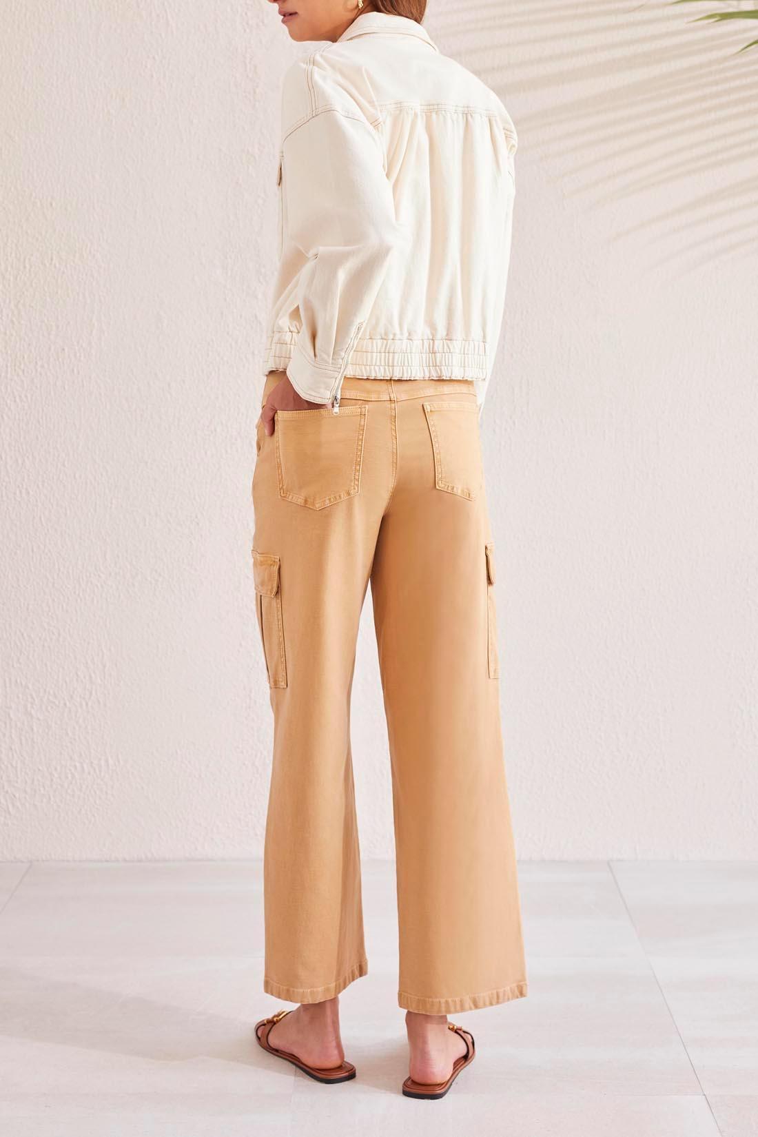 Brooke Hugging Wide Jean w/Cargo Pocket- Caramel Product Image