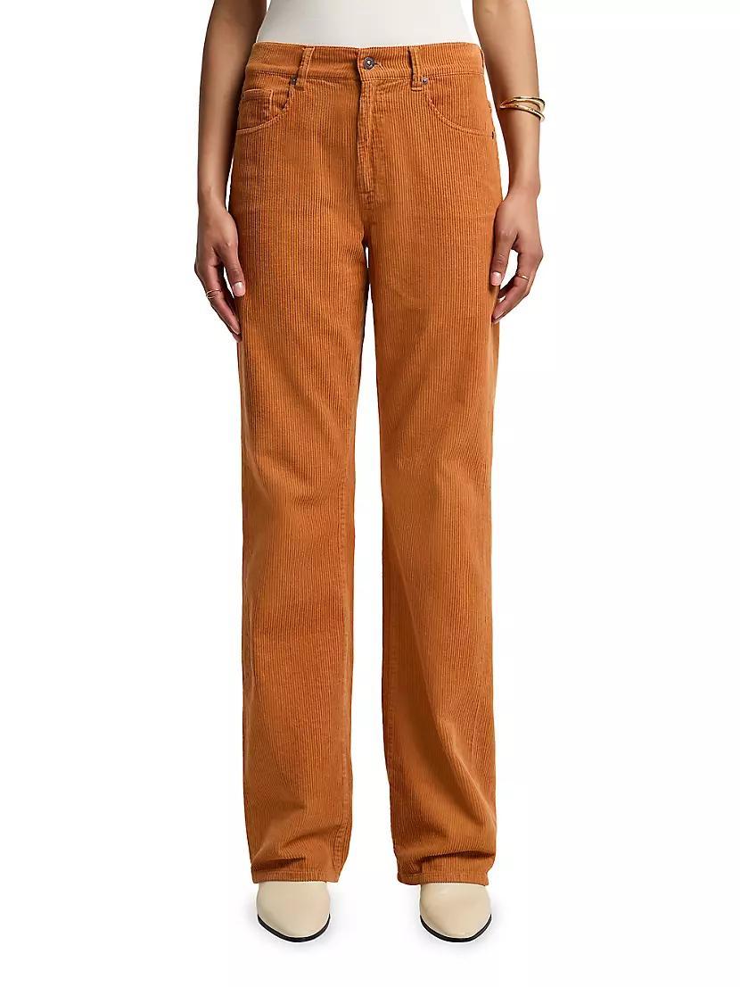 Tess Corduroy Straight-Leg Pants Product Image