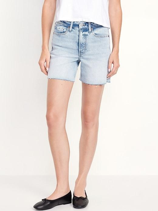 High-Waisted OG Jean Cut-Off Shorts -- 5-inch inseam Product Image