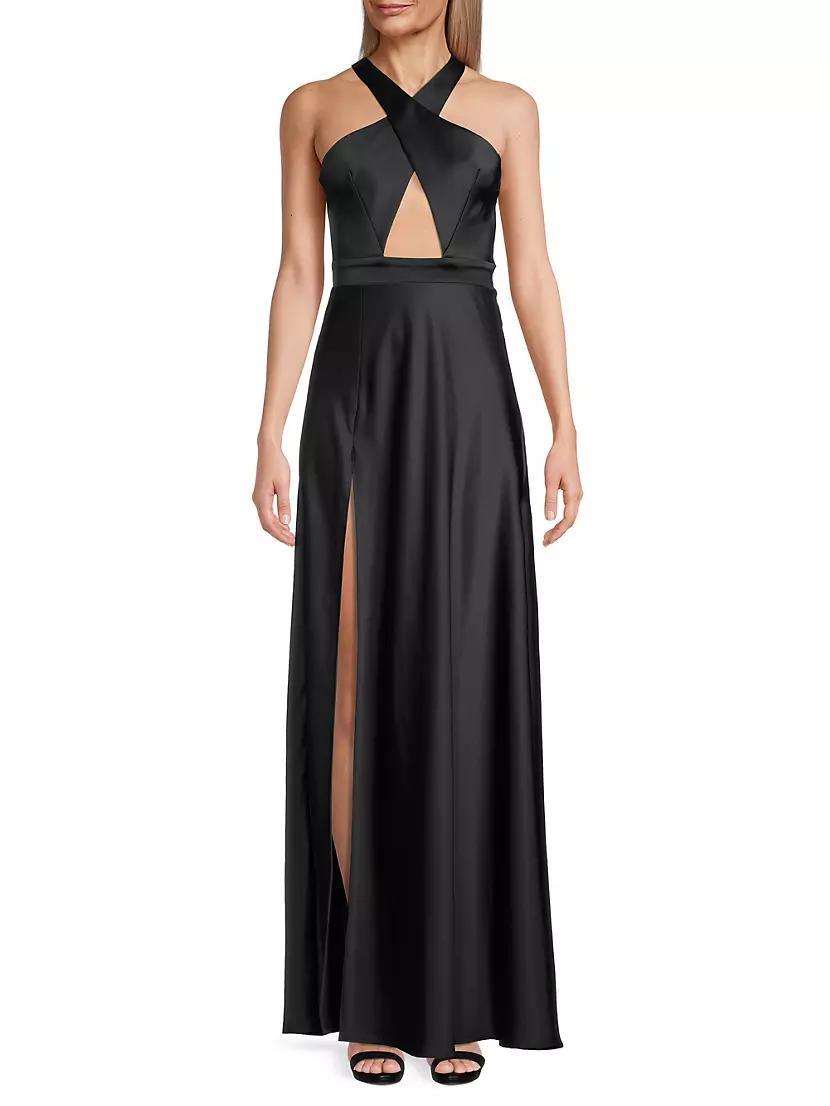 Asher Satin Cut-Out Gown Product Image