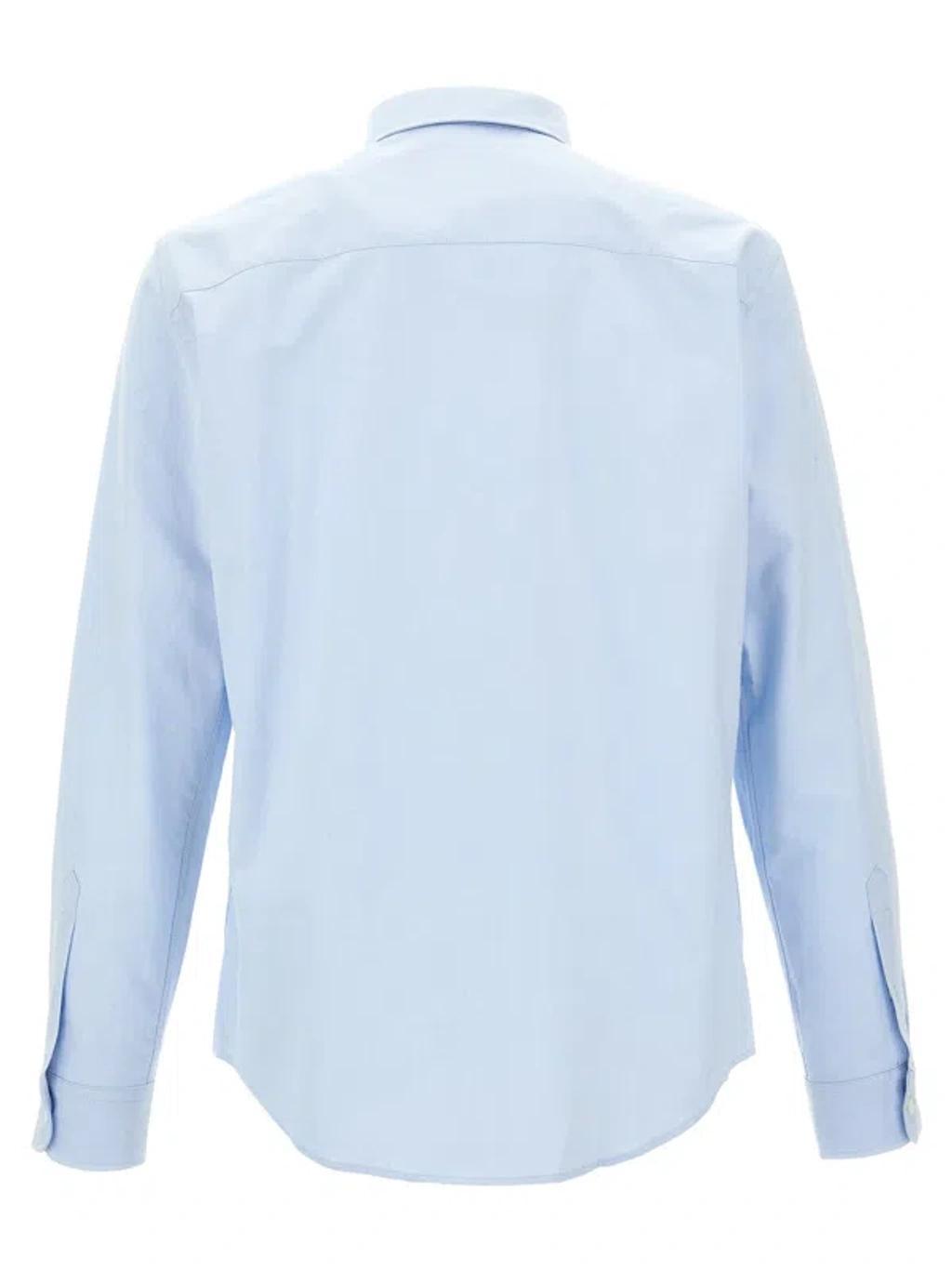 AMI ALEXANDRE MATTIUSSI Heart Friend Button-down Collar Shirt In Light Blue Product Image