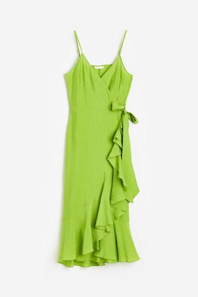 Flounce-trimmed Wrap Dress Product Image