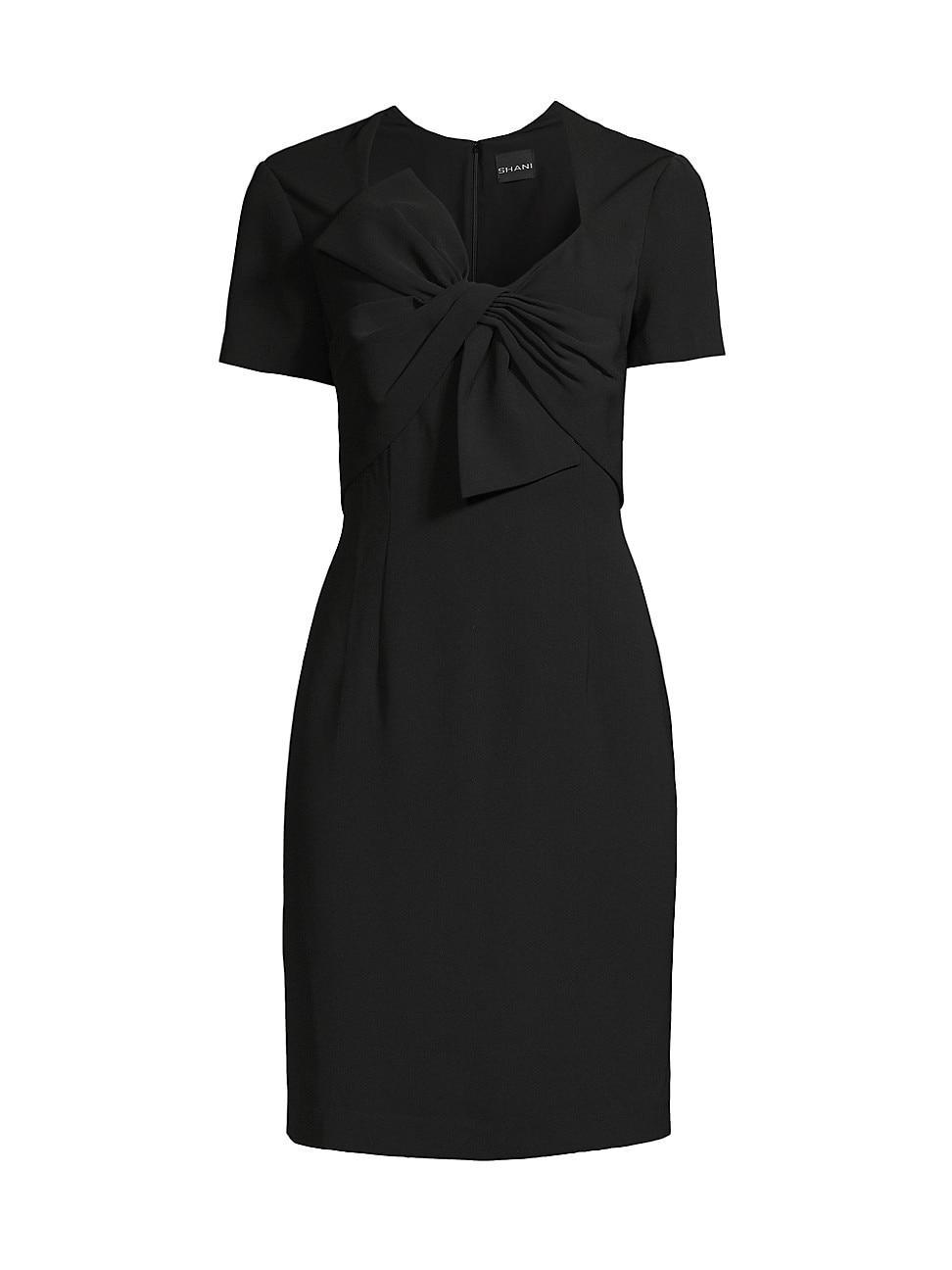 Womens Twisted Bow Crepe Cocktail Dress Product Image