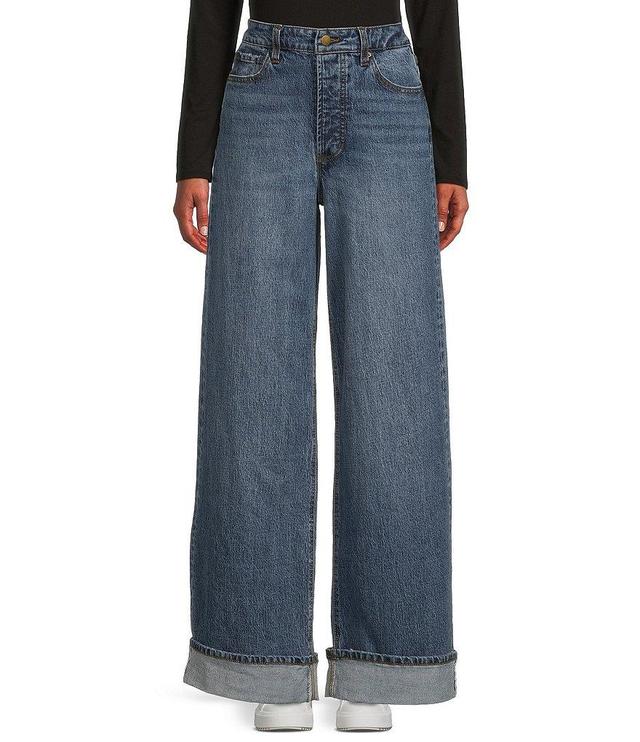 GB Wide Leg Cuff Denim Jeans Product Image