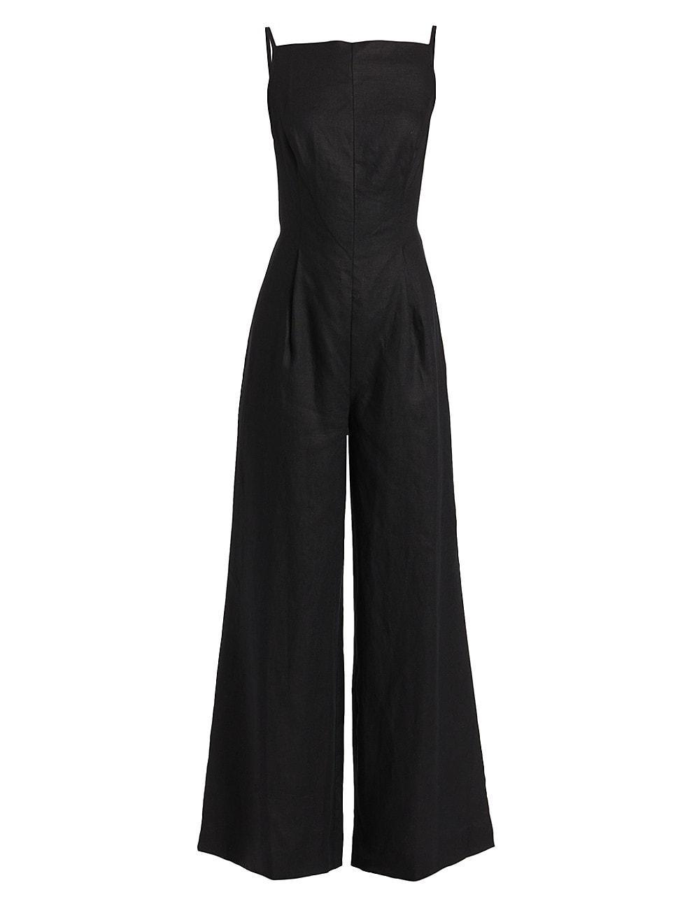 Womens Ciara Linen Straight-leg Jumpsuit Product Image