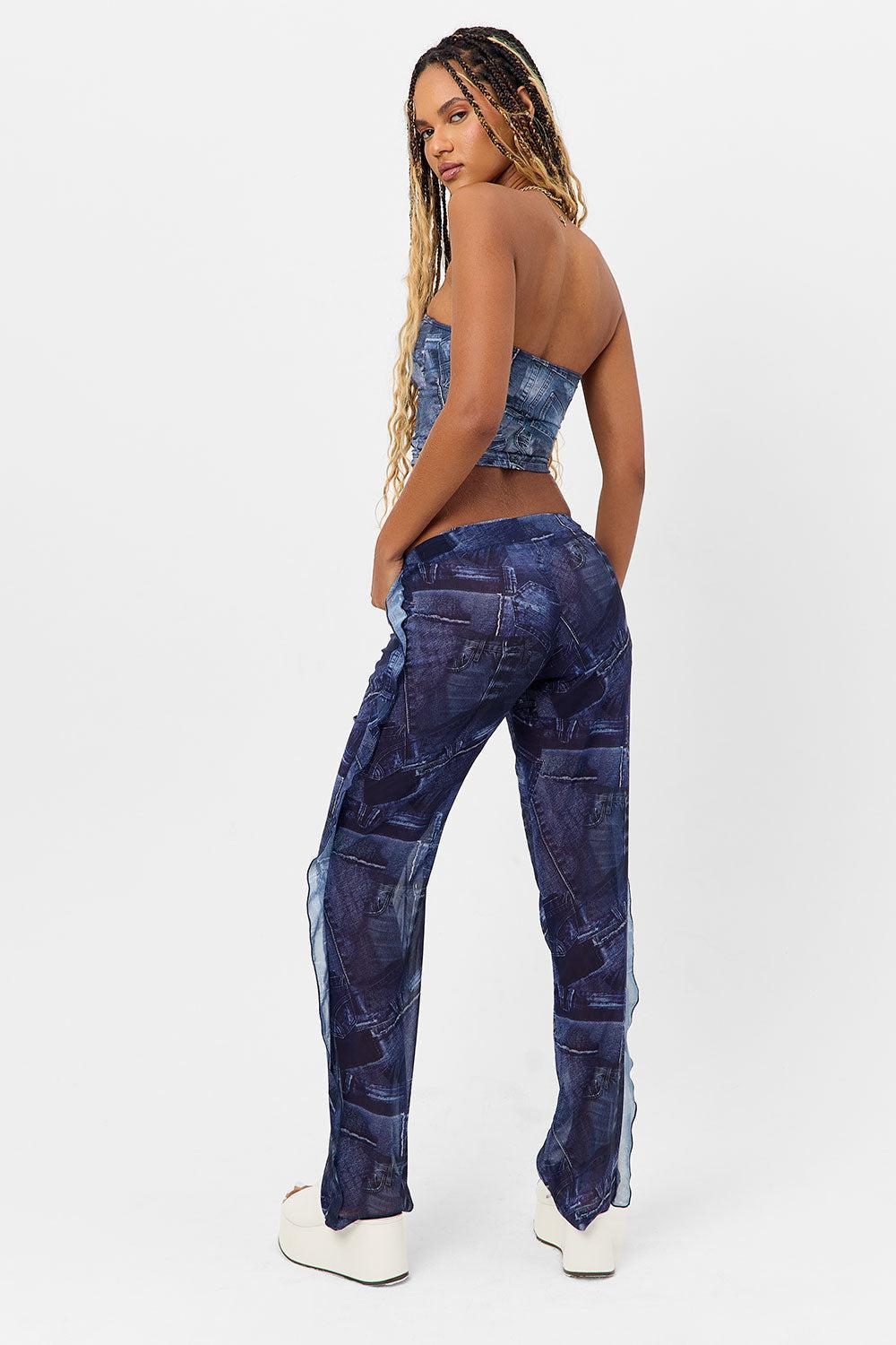 Molly Low Rise Pants - Blue Jean Product Image