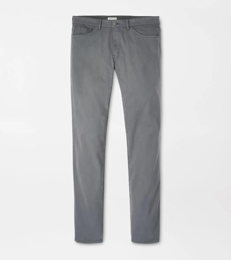 Peter Millar Mens Signature Sateen Five-Pocket Pant | Color: Iron | Size: 40 Product Image