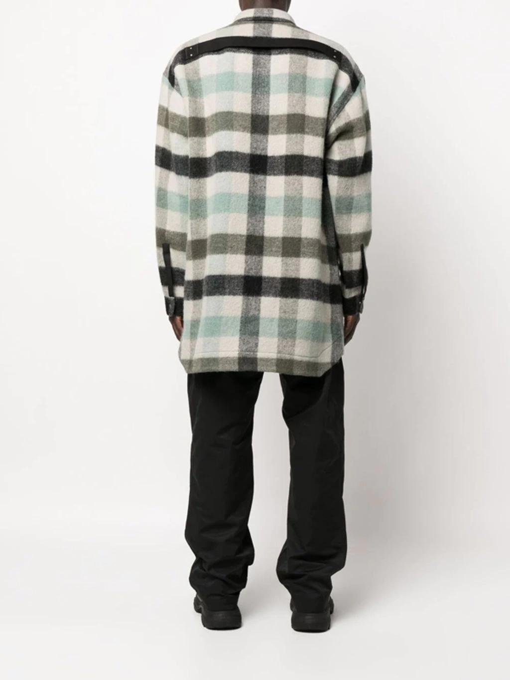 RICK OWENS Button-up Checked Shirt In Grau Product Image