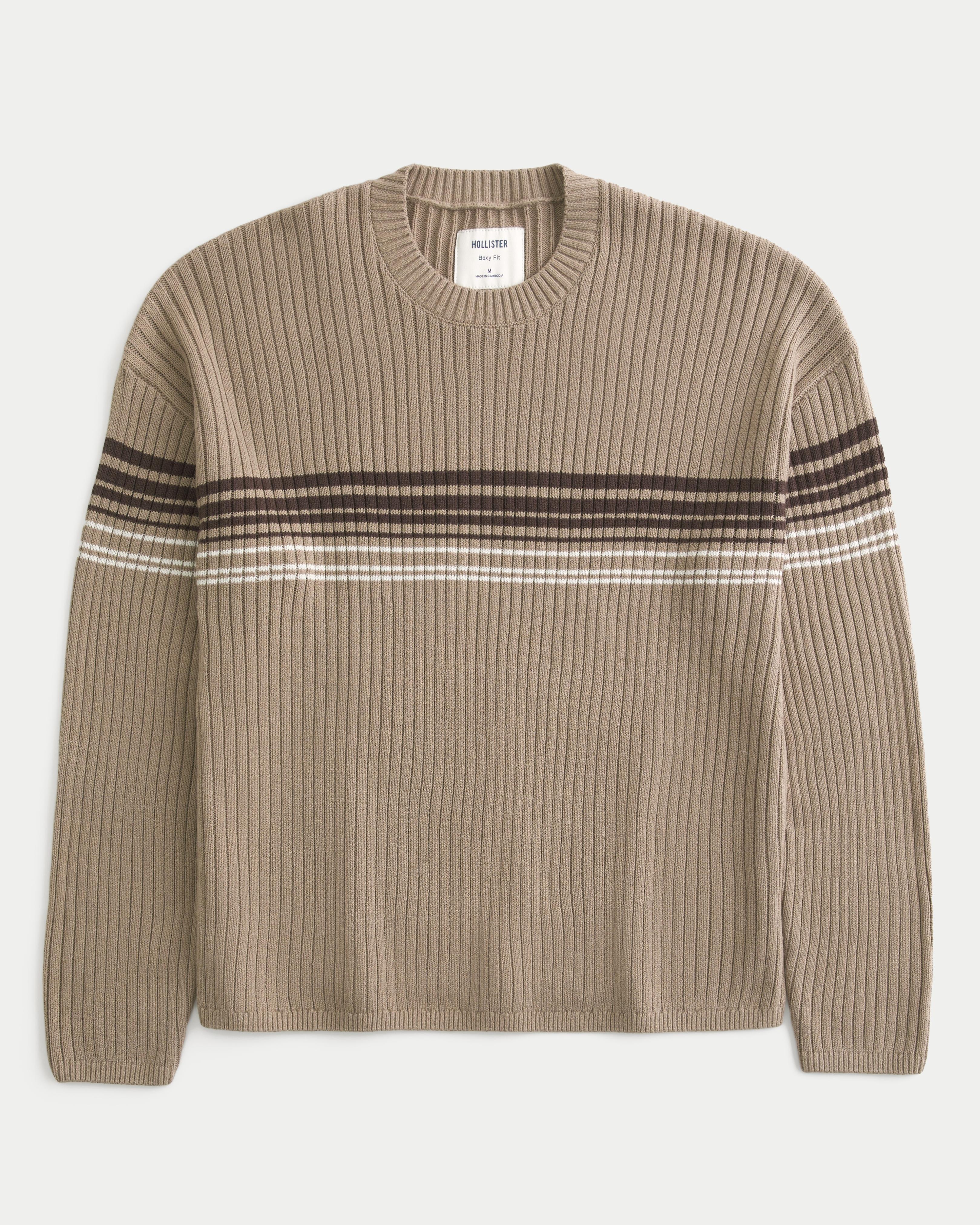 Boxy Pattern Crew Sweater Product Image