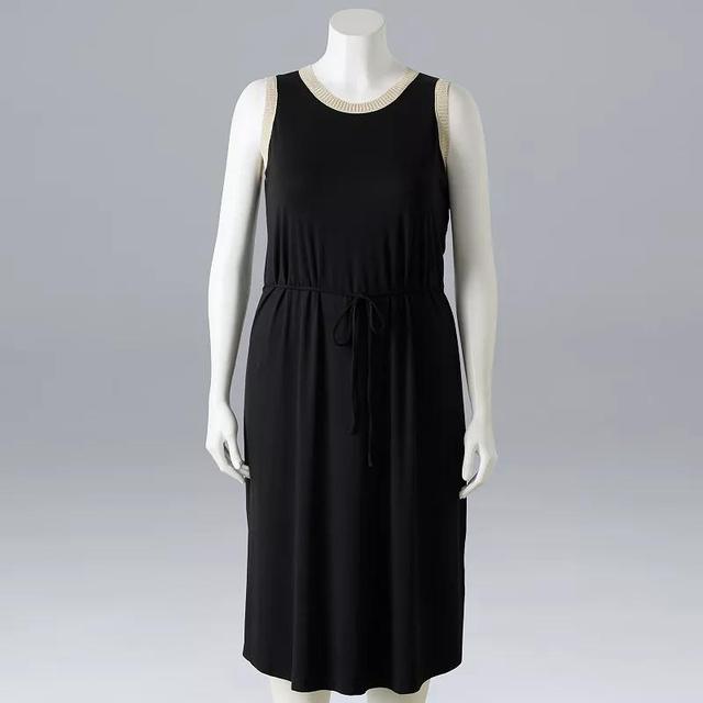 Plus Size Simply Vera Vera Wang Trim Knit Midi Dress, Womens Product Image