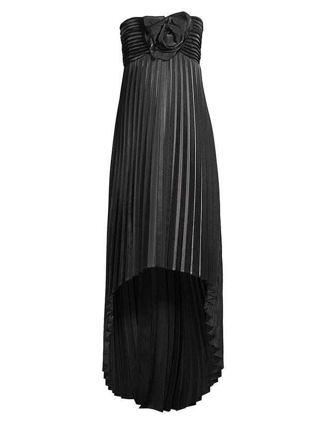 Womens Pleated High-Low Strapless Midi-Dress Product Image