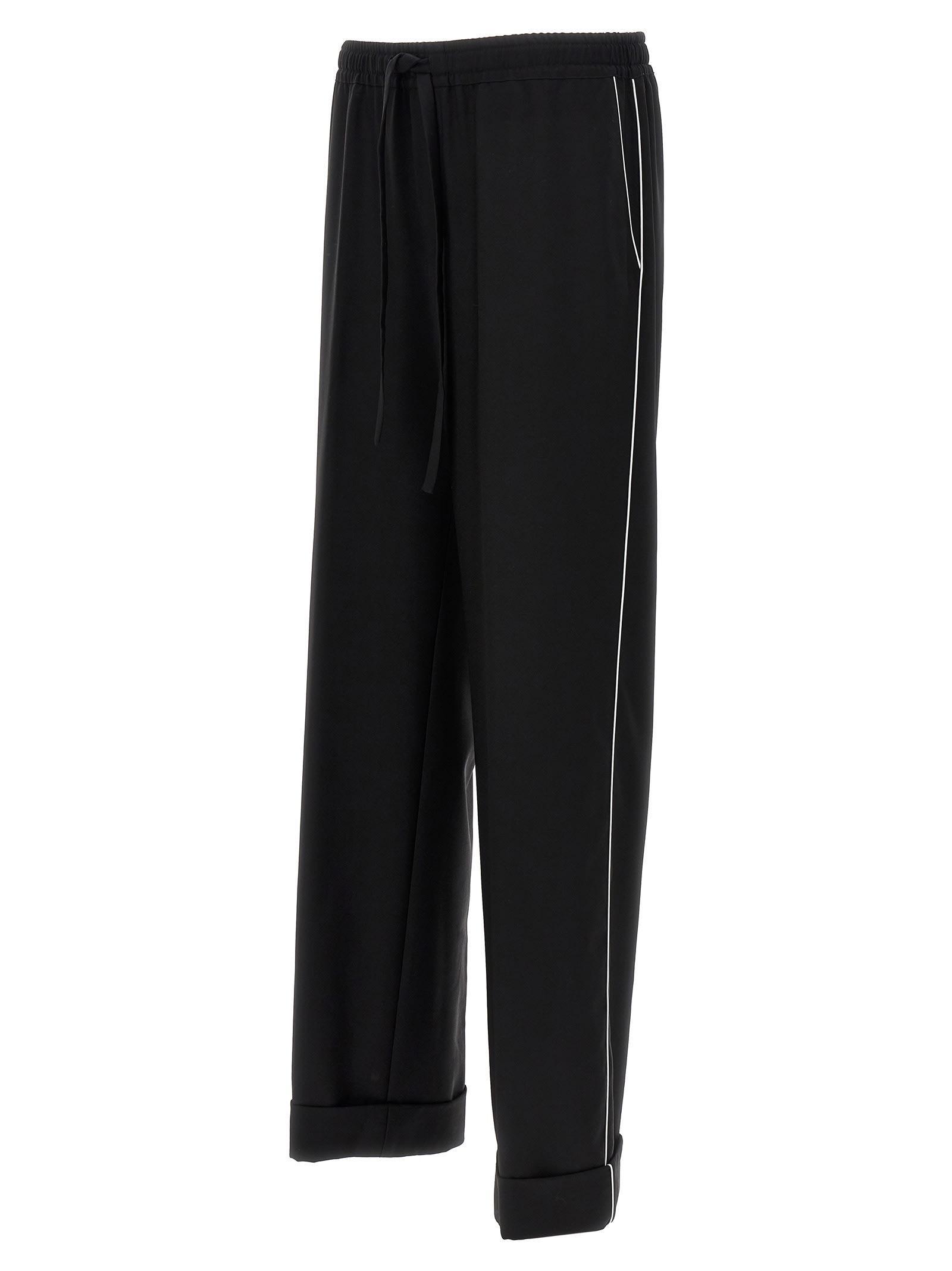 Contrast Piping Pants In Black Product Image