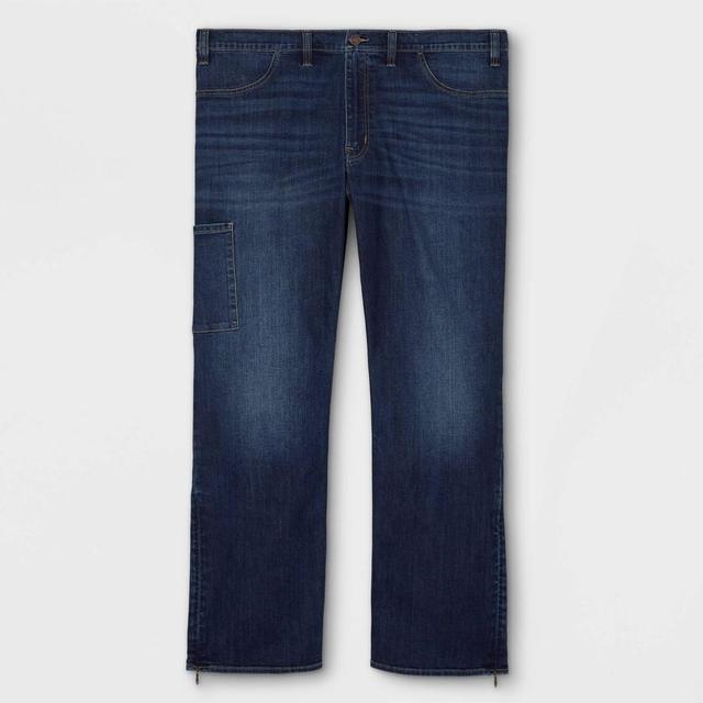 Mens Big & Tall Adaptive Bootcut Jeans - Goodfellow & Co Dark Blue 44x36 Product Image