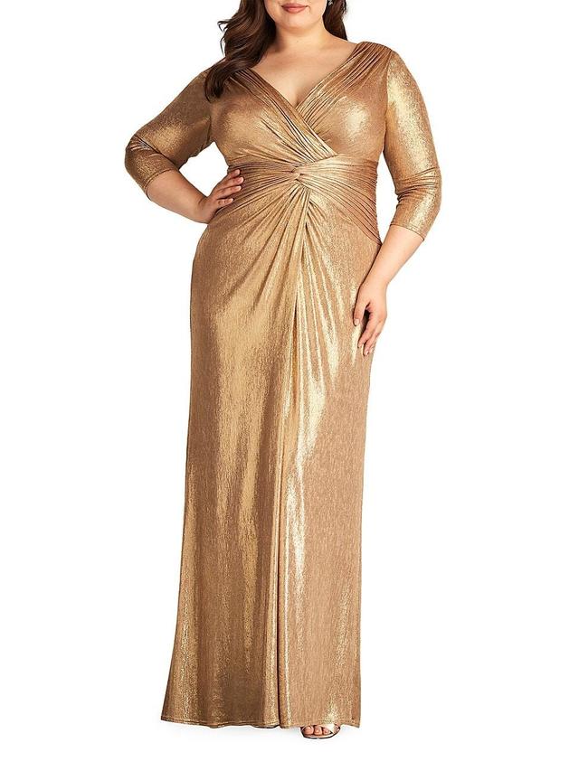 Womens Plus Metallic Jersey Gown Product Image