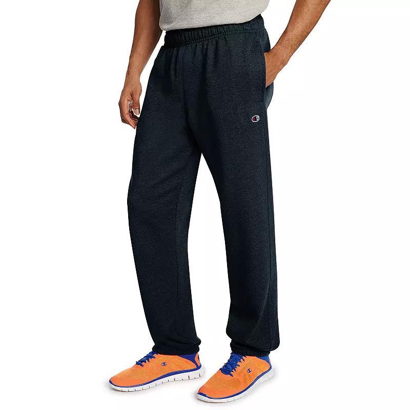 Mens Champion Powerblend Sweatpants, Cinched Hem, C Logo (Big & Tall) Black LT Product Image