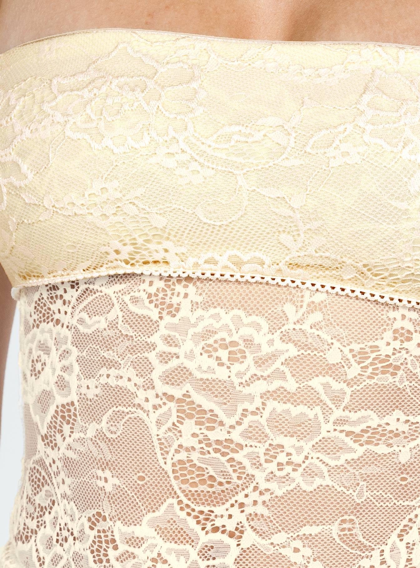 Zuleta Lace Strapless Top Cream Product Image