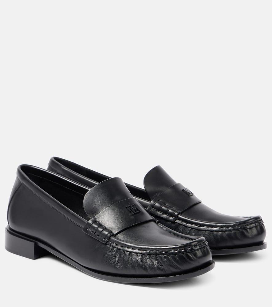 MAX MARA Leather Loafers In Black product image