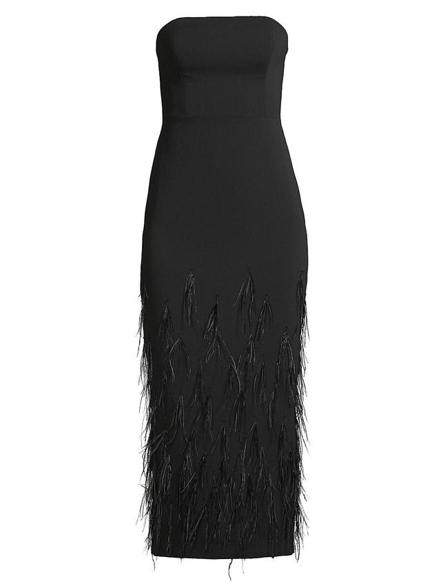 Womens Shai Strapless Feather Midi-Dress Product Image